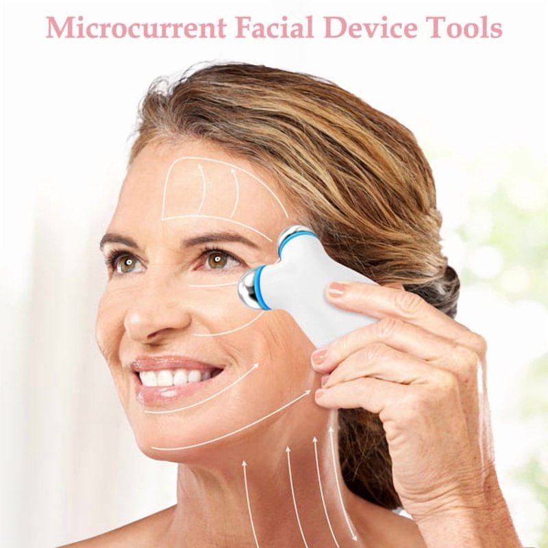 Microcurrent Facial Device for Anti-Aging Wrinkles Skin Rejuvenation - White