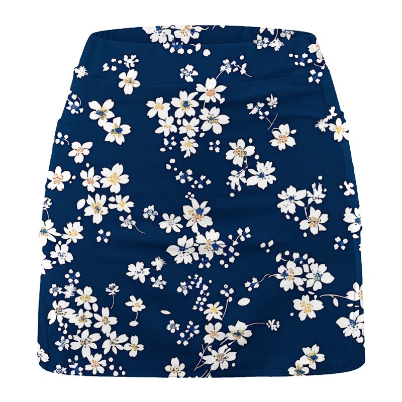 Women's Flower Print Tennis Skorts with Built-In Shorts - Lightweight Summer Athletic Skirt