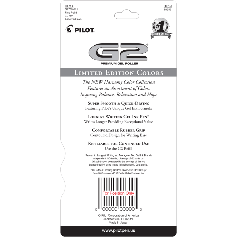 Gel Pens Set - Fine Point 0.7mm Assorted Ink Refillable & Smear Proof