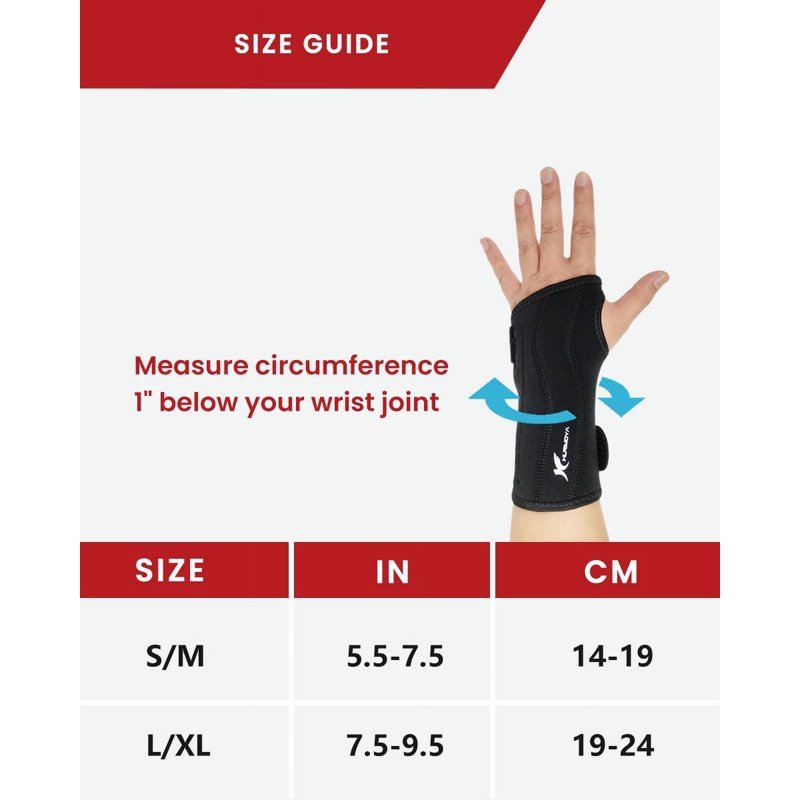 Adjustable Wrist Brace for Carpal Tunnel Support - Right or Left Hand, Medium