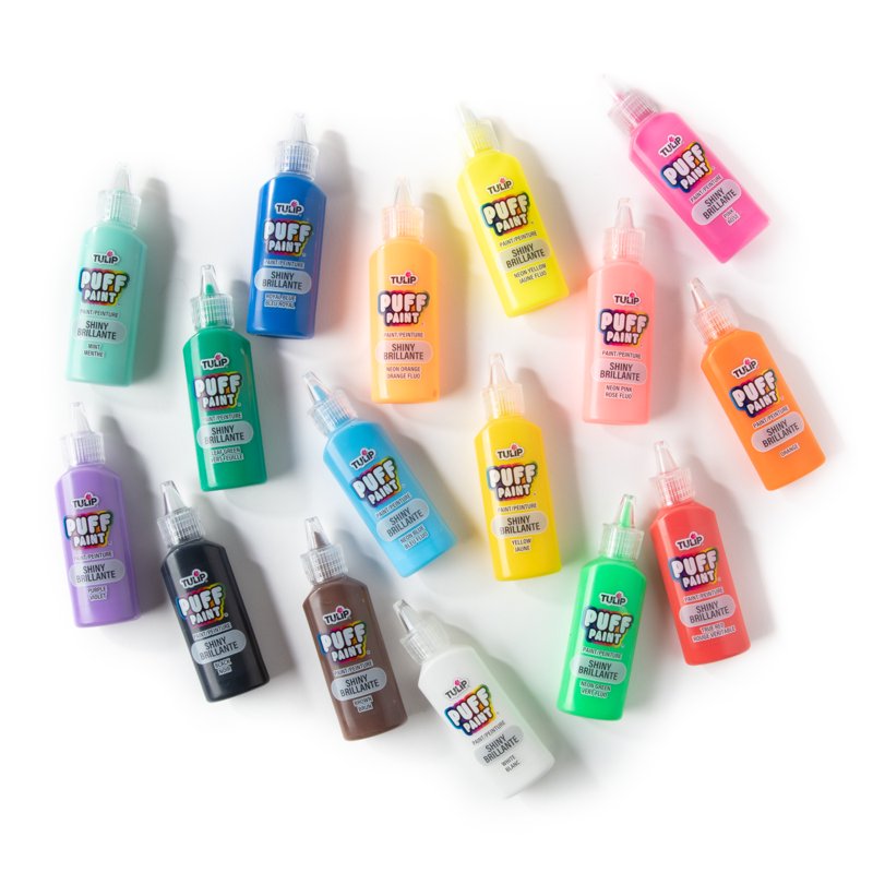 Fabric Paint Set with 16 Colors, 3D Dimensional & Washable for Crafts