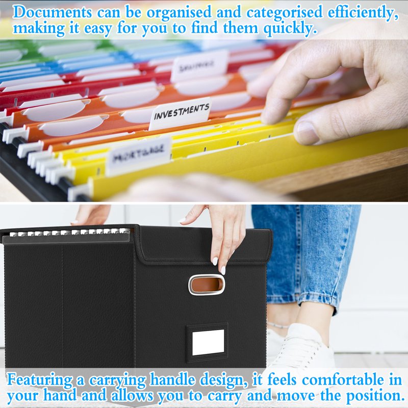 File Organizer Box with Lid and Slides - Legal Size Document Storage