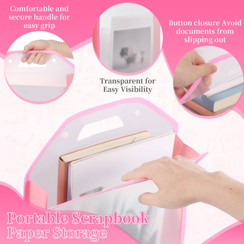 Scrapbook Paper Storage Organizer 6-Pack for 12x12 Sheets with Handle