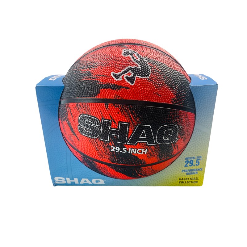 29.5-Inch Rubber Basketball for Kids and Adults - Black and Red