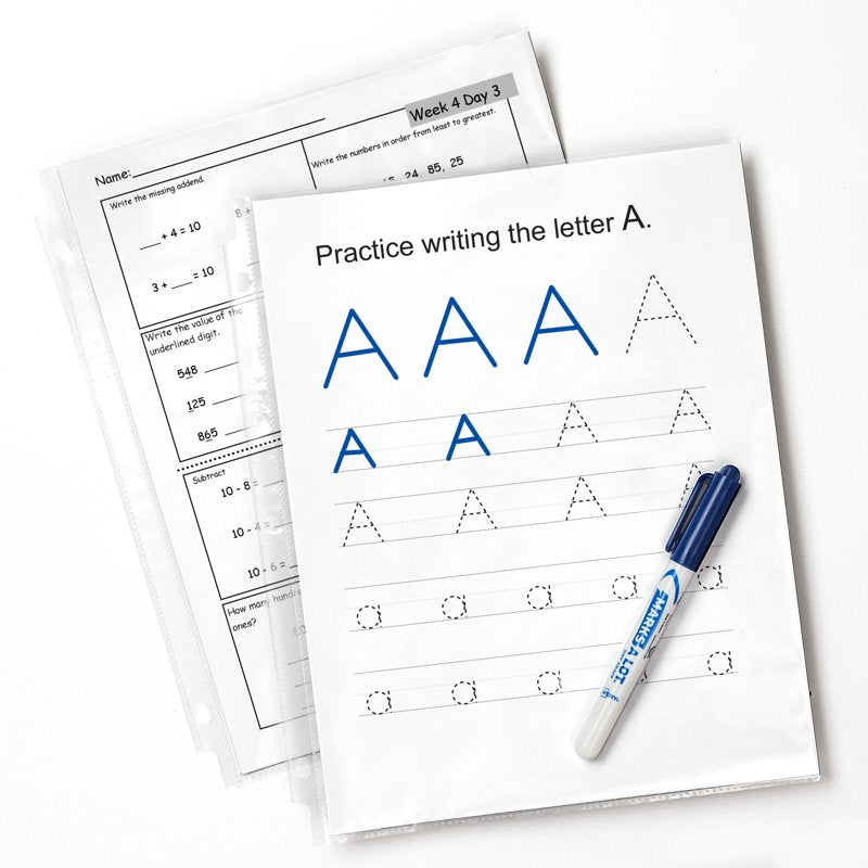 Clear Sheet Protectors for 3 Ring Binders - Pack of 10 - Top Load, Acid-Free Polypropylene