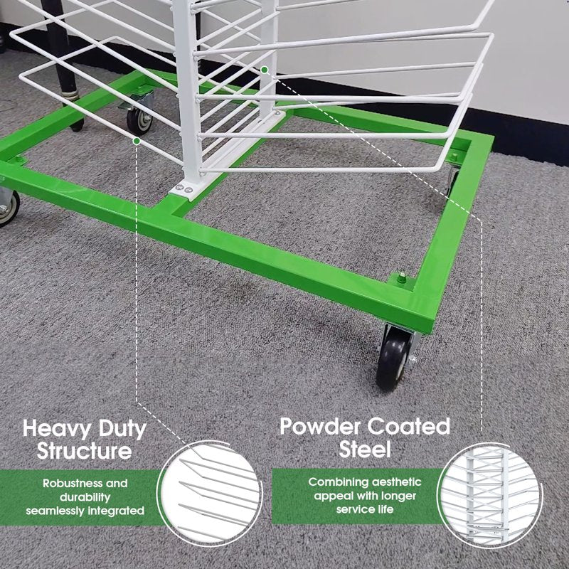 Heavy-Duty 50-Shelf Paint Drying Rack for Cabinets & Doors - Space-Saving Vertical Stand