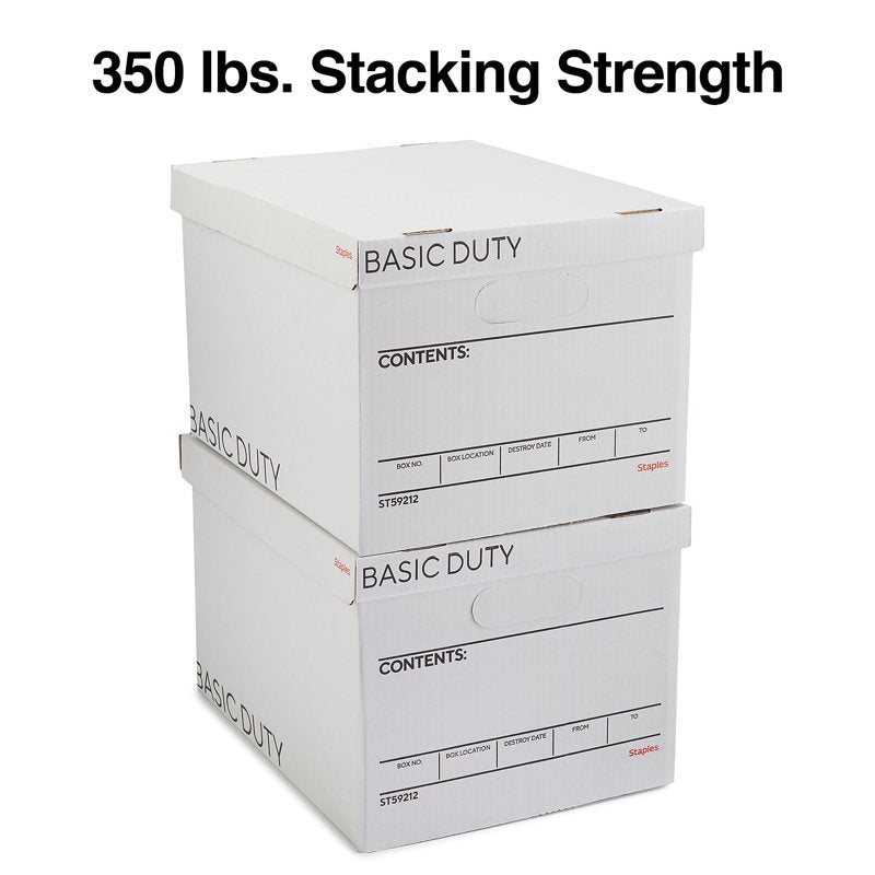 Corrugated File Storage Box with Lift-Off Lid 20 Pack for Letter & Legal Size Documents