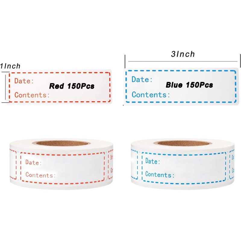 Removable Food Storage Labels Roll - 900Pcs 1x3 Inch Waterproof Refrigerator Labels for Freezer & Pantry Organization