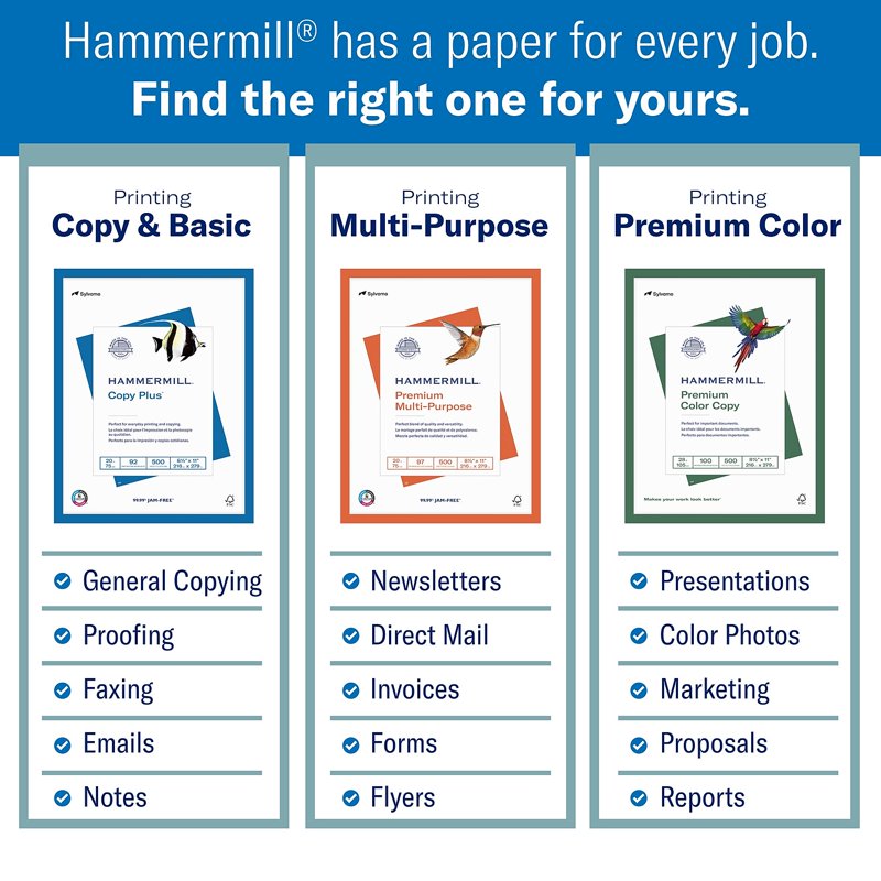 Hammermill 20 lb White Recycled Printer Paper - 8.5 x 11, 5000 Sheets