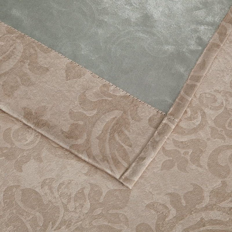 Blackout Curtains - Textured Damask Pattern Thermal Room Darkening Drapes