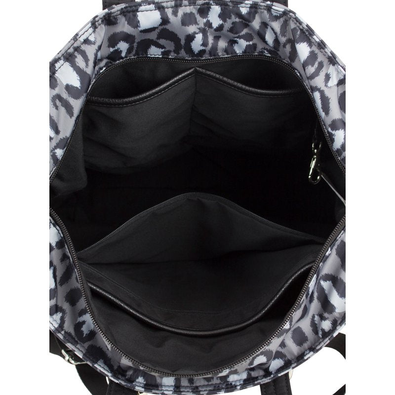 Convertible Tote Backpack for Women - Gray Leopard, Multi-Use & Spacious