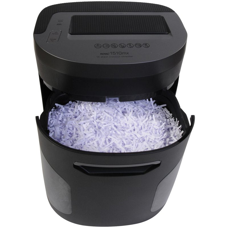 15-Sheet Crosscut Paper Shredder with Waste Bin and CD/DVD Destruction