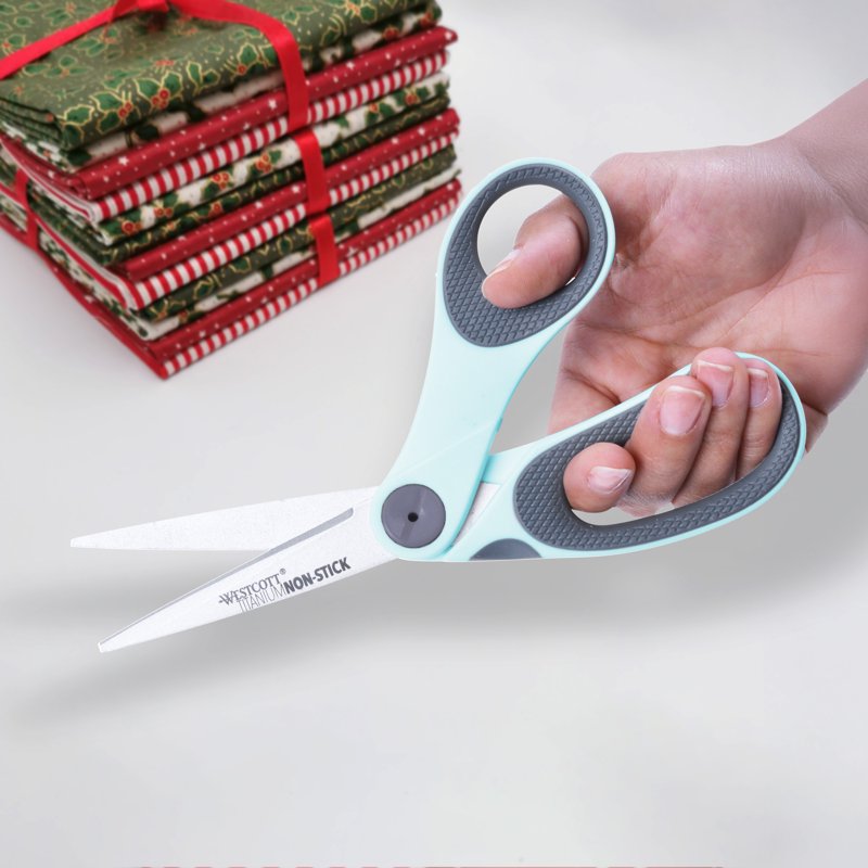8" Titanium Bonded Non-Stick Bent Craft Scissors with Adjustable Glide