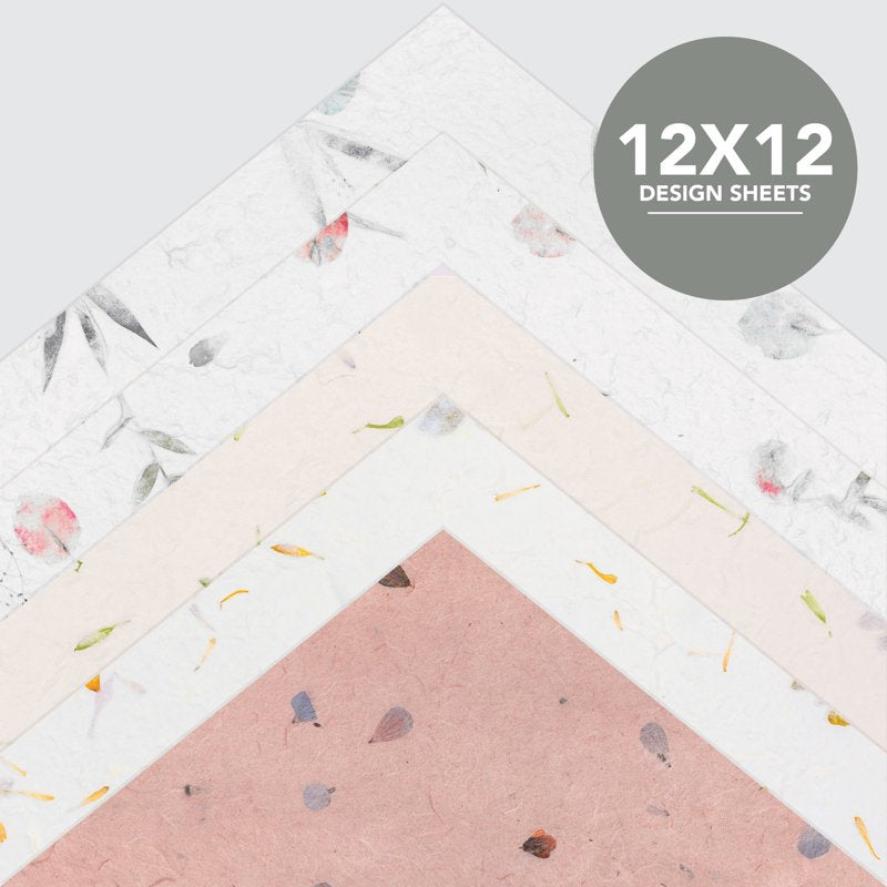 12x12 Scrapbook Paper Pad - 50 Sheets Floral Designs for Crafting