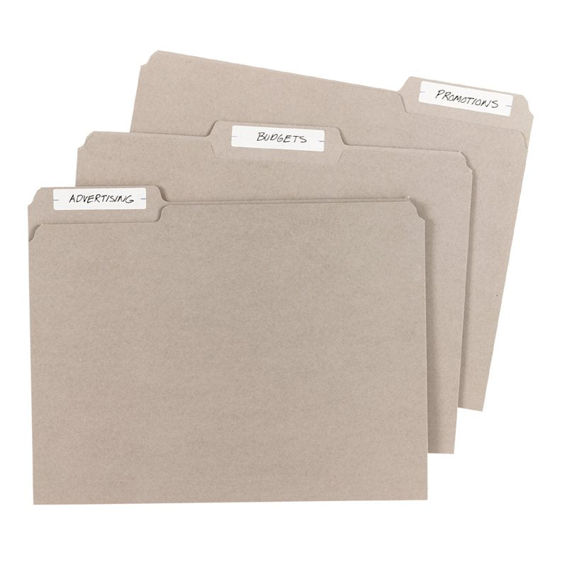 White File Folder Labels 5/8 x 2-3/4 Inch Permanent Self-Adhesive Pack of 156