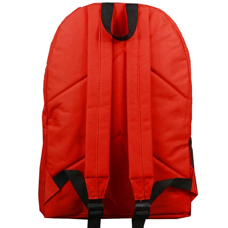 Unisex 18-Inch Padded School Backpack with Adjustable Shoulder Straps - Red