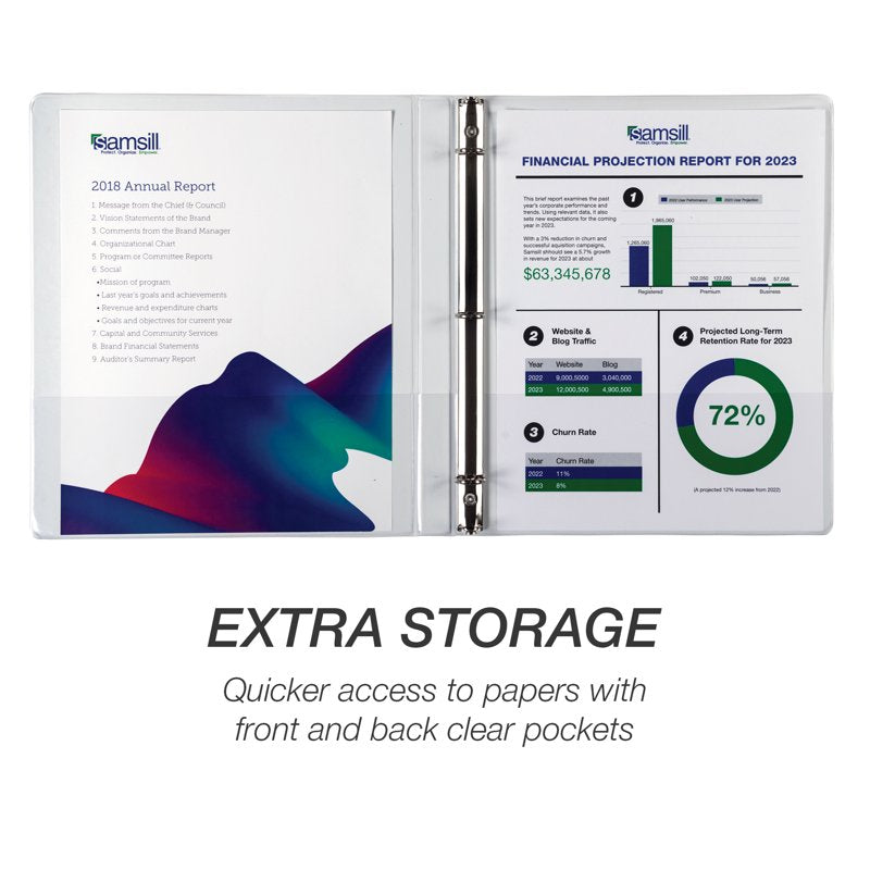 3 Ring Binder Organizer 0.5 Inch White Bulk Set with Clear View Cover