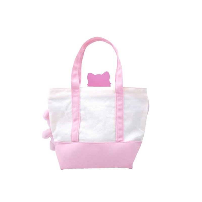 Kids Mini Tote Bag with Cat Charm and Iridescent Chain - Multiple Colors