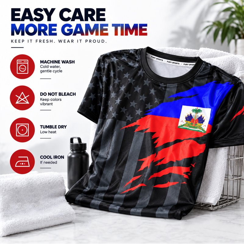 Haiti Soccer Jersey XL - Lightweight Moisture-Wicking Football Fan Shirt, Athletic Fit