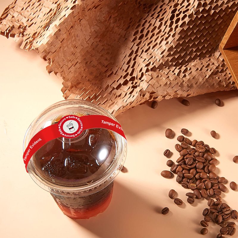 500 Pcs Tamper Evident Drink Seal Stickers for Coffee & Food Containers