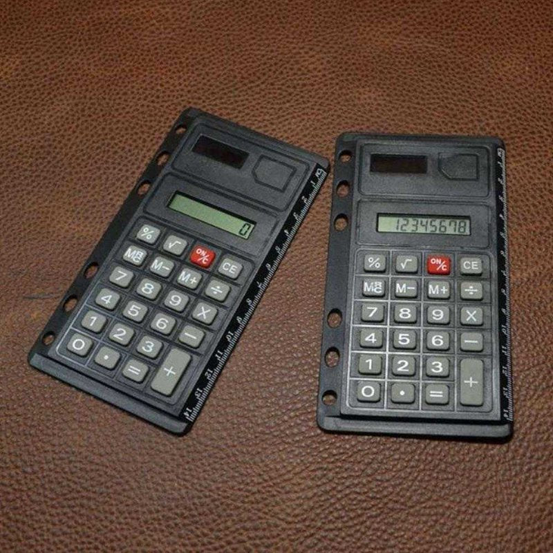 6-Hole Calculator with Ruler - Office Desk Calculator and Measurement Tool
