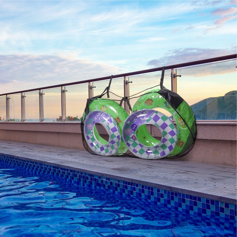 Heavy Duty Pool Toy Storage Nets 2 Pack - Mesh Organizer for Floats & Toys