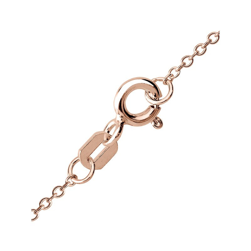 Sterling Silver Gold Plated Cross Pendant Necklace with Crystals - 18 Inch Chain