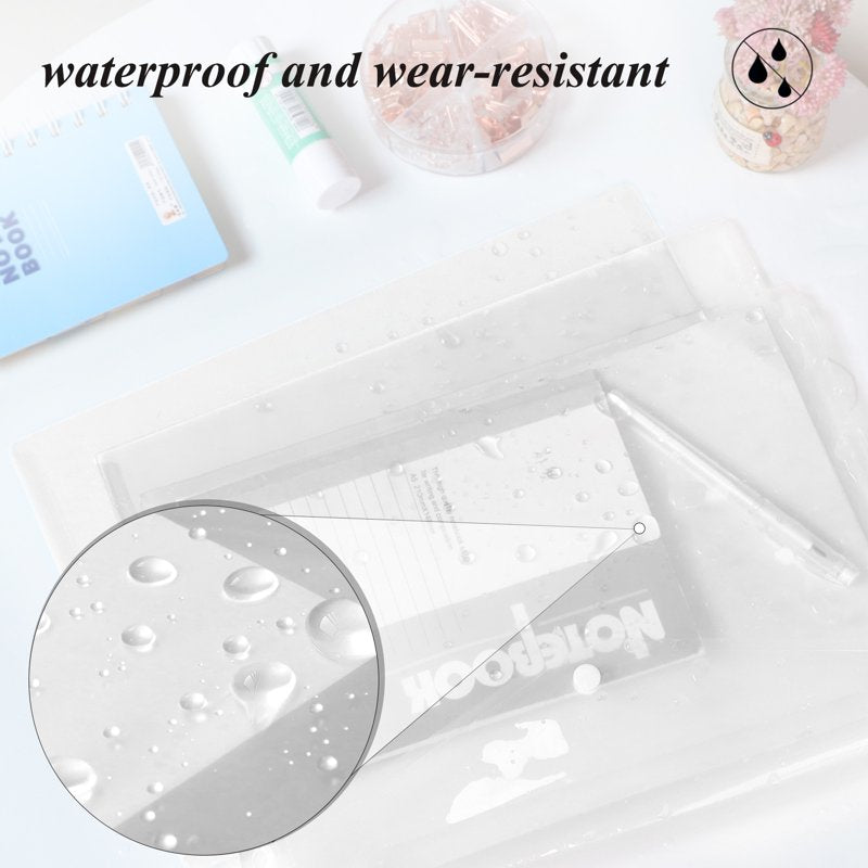 Waterproof Plastic File Folders Set with Snap Closures - A4 Letter Size Organizers, 12 Pack