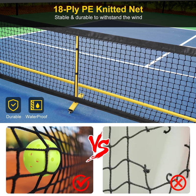 Portable Pickleball Net Set 22ft with Wheels, Paddles, Balls & Carry Bag