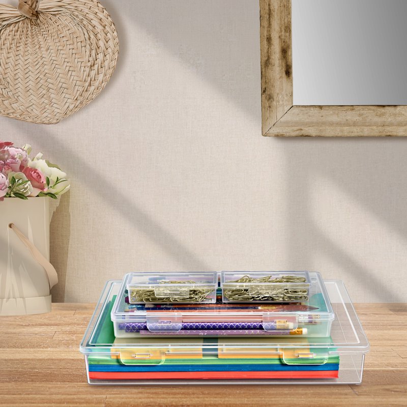 Stackable Plastic Storage Bins Set for Crafts Beads Yarn & More - Variety Pack