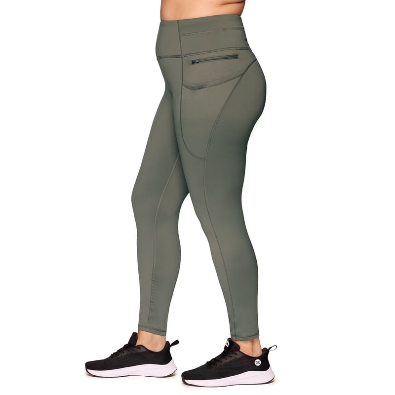 Plus Size Fleece Lined High Waist Leggings with Pockets for Activewear