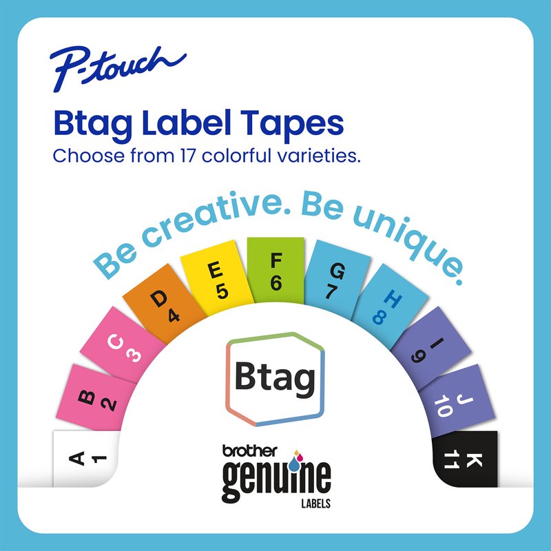Colorful Label Tape 3-Pack for Brother P-touch Label Makers - ½" Wide