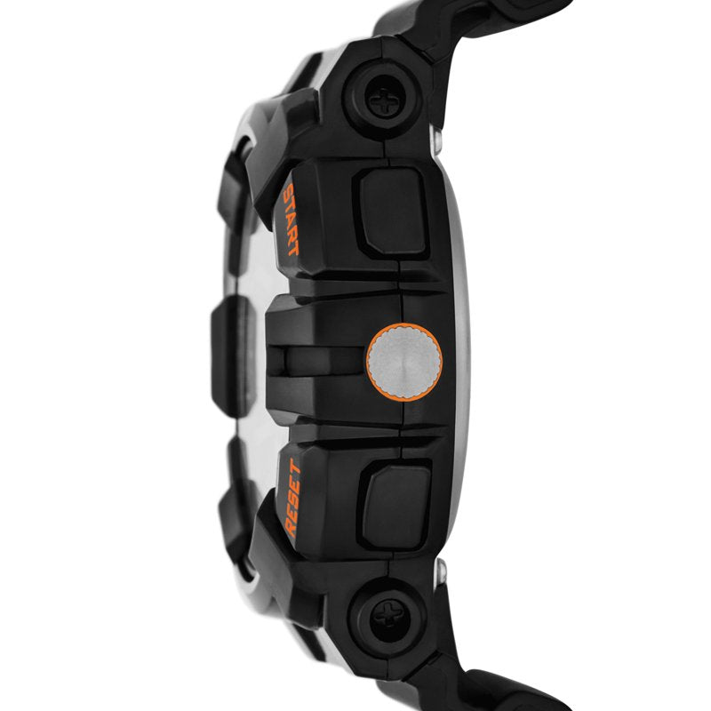 Men's Analog Digital Watch Set with Orange Strap and Water Resistance