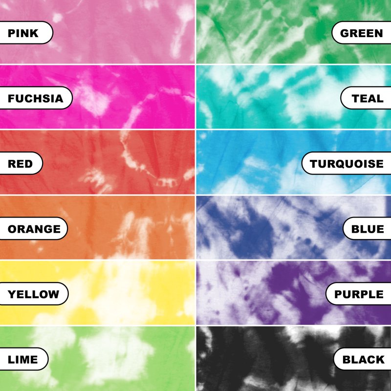 Tie Dye Party Kit with 18 Bottles & Accessories for Group Crafting