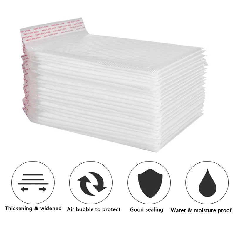 Bulk Poly Bubble Mailers Shipping Envelopes Self Seal All Sizes Recyclable White