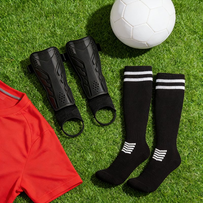 Amaopus 2-in-1 Youth Soccer Shin Guards & Socks (M) - Ankle Protection, Lightweight