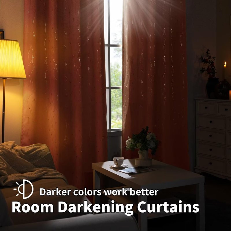 Blackout Curtains 84 Inch Length 2 Panels Set Thermal Insulated Wave Dot Print