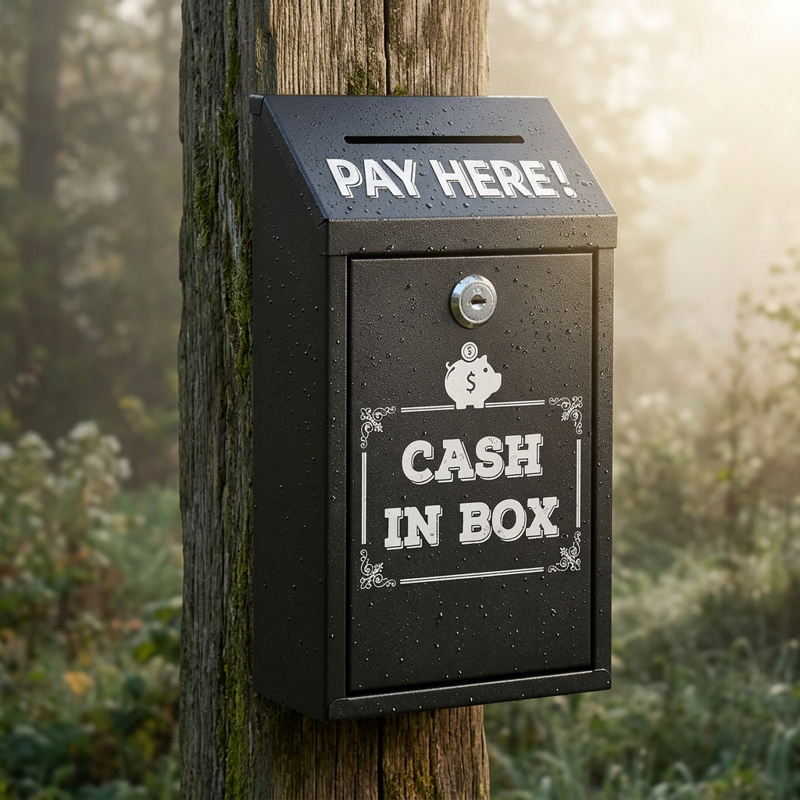 Metal Donation Box with Key Lock Wall Mount Rustproof Suggestion Box
