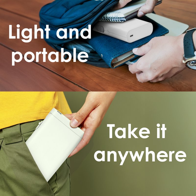 Wireless Portable Label Maker with Built-in Cutter & Starter Rolls