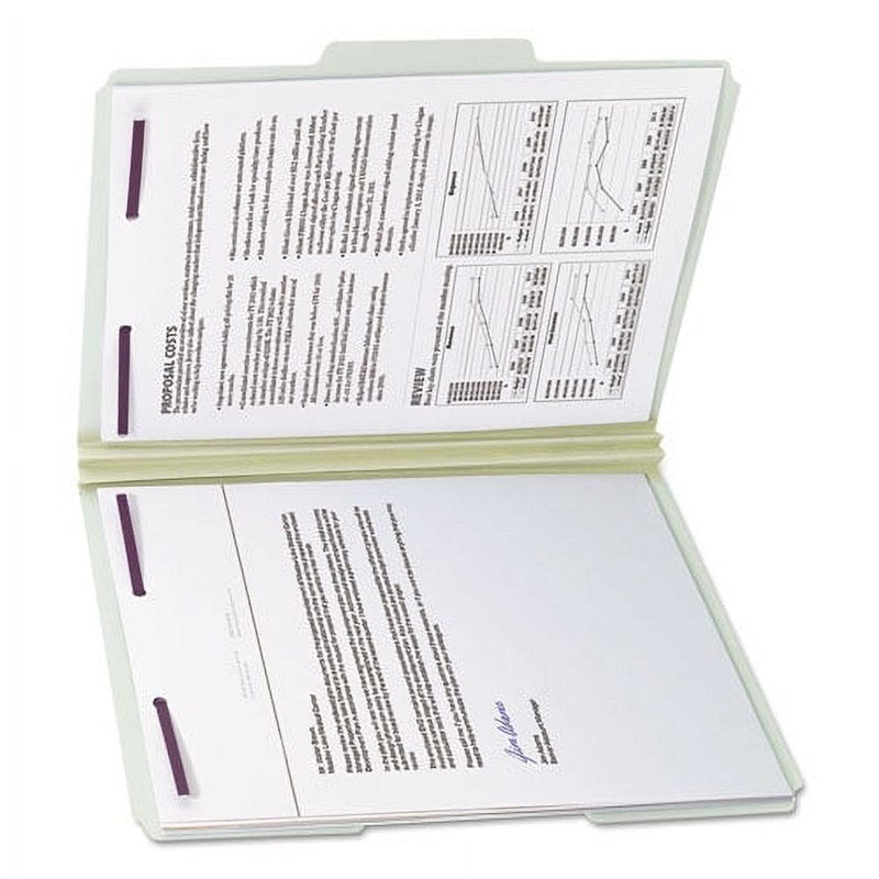 Fastener Folders with SafeShield Coated Fasteners, Letter Size, 25 Per Box
