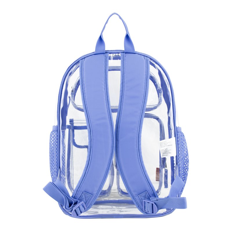 Unisex 16-Inch Cargo Clear Backpack with Multiple Pockets and Water Bottle Sleeves