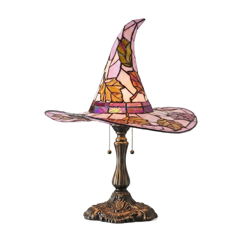 Witch Hat Lamp - LED Stained Glass Style Night Light for Mantel & Shelf (Variation: B)