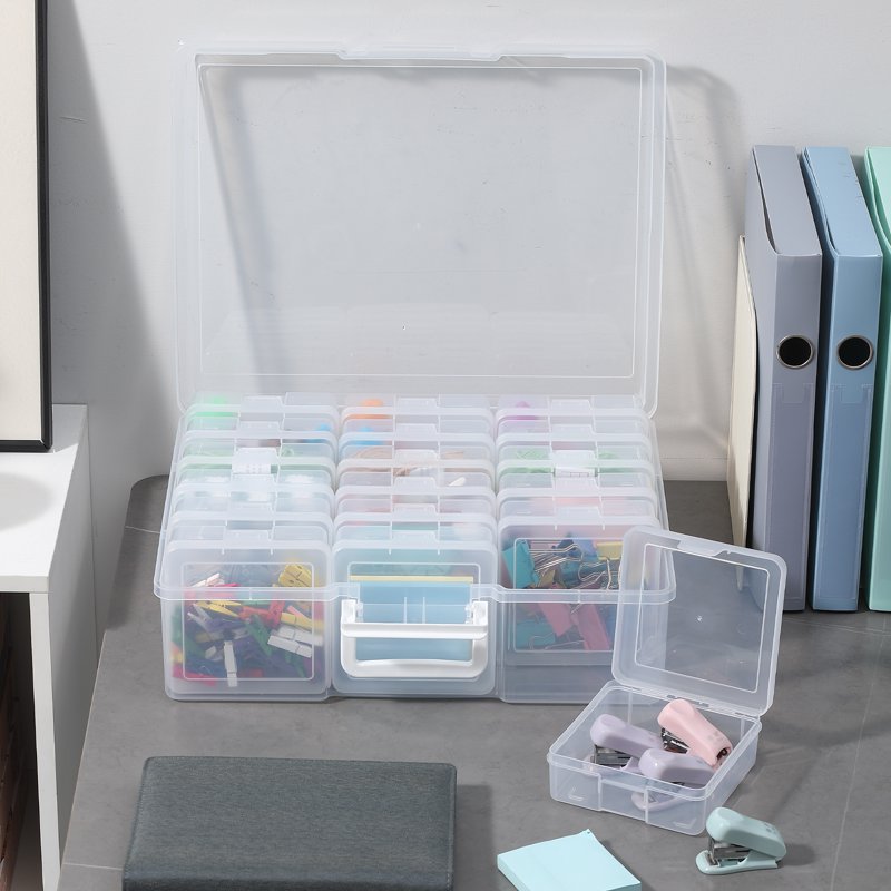 Stackable Plastic Storage Boxes 18 Pack Small Clear Hobby Organizer Containers