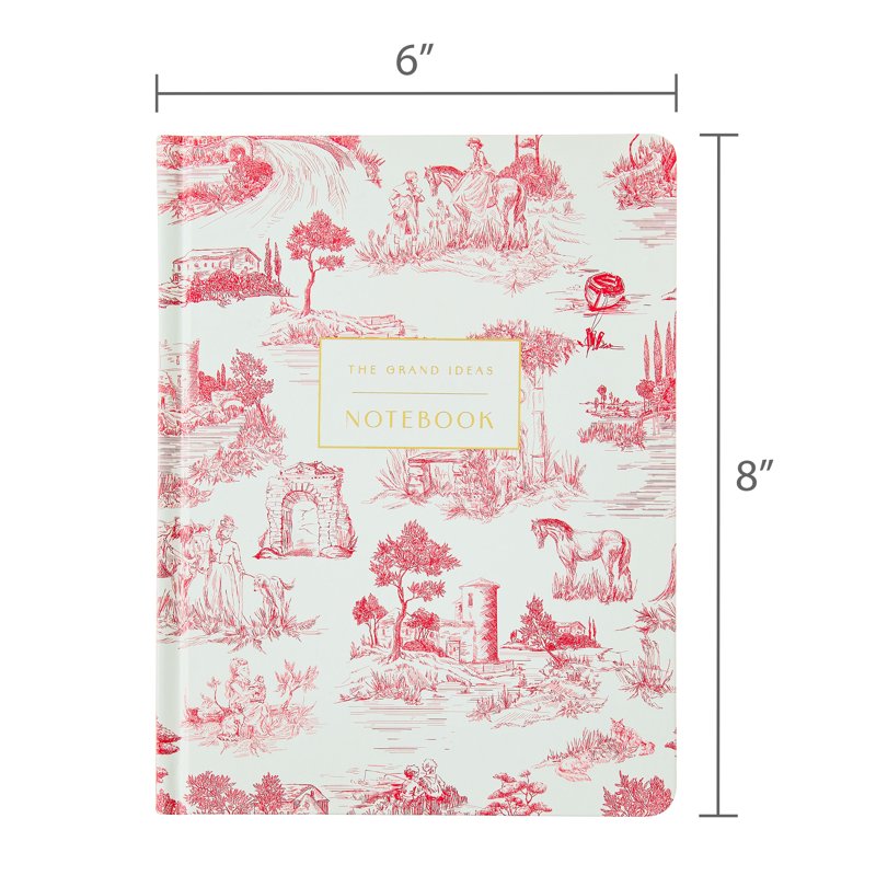 Pen+Gear Toile Hardcover Ruled Journal - 6x8 Inches, 240 Pages, Pink Cover