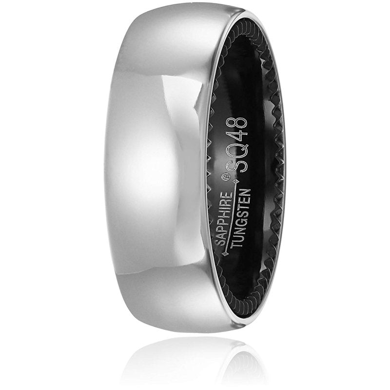 Men's Black Satin Finish Wedding Band 8mm Comfort Fit Tungsten Titanium Ring