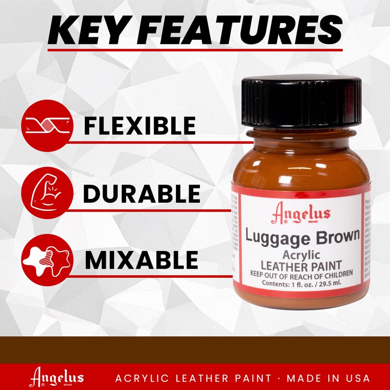 Acrylic Leather Paint Luggage Brown 1 oz for Custom Leather Designs