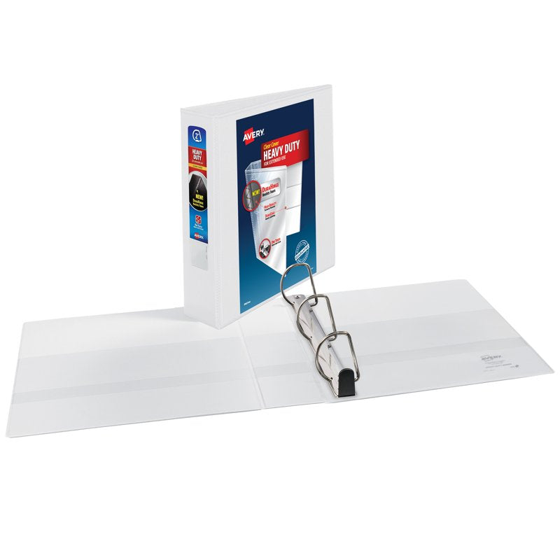 Heavy Duty 2-Inch White View Binders with One Touch Slant Rings – Pack of 4