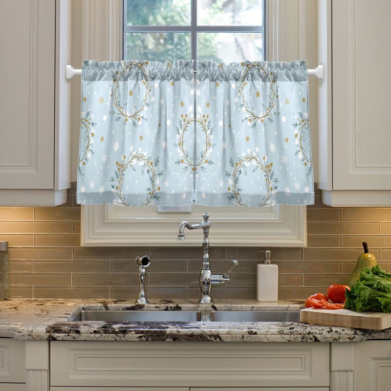 Kitchen Tier Curtains Set - Light Filtering Privacy UV Protection 2 Panels