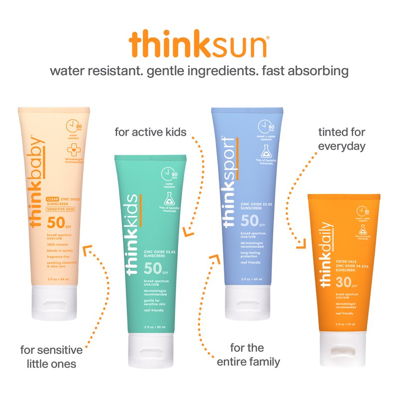 SPF 50 Zinc Sunscreen for Sensitive Skin - Water-Resistant, Fragrance-Free, 3 oz