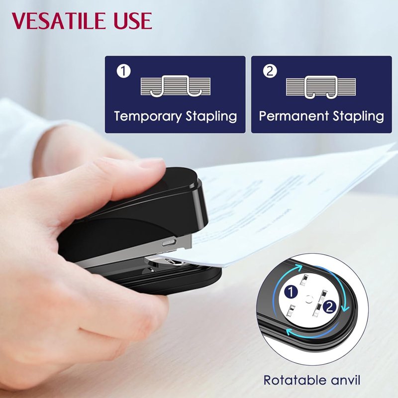 Heavy Duty Metal Stapler for 50 Sheets with Staples & Remover - Full Strip Office Tool